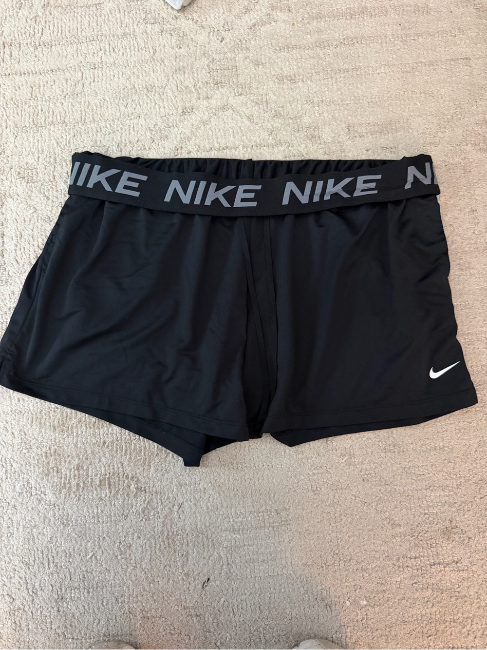 Nike Women’s Black Athletic Shorts with Logo Waistband